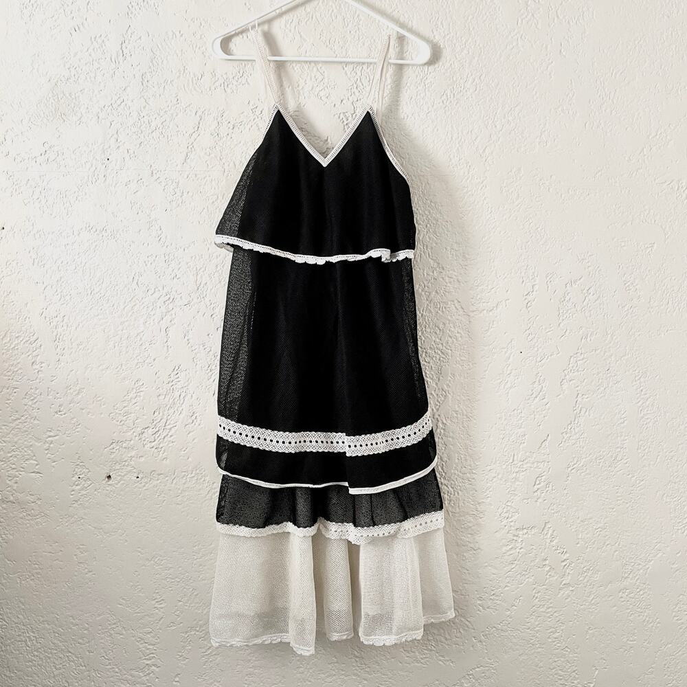 Jonathan Simkhai Sleeveless Black White Tiered Midi Dress sz XS - Picture 2 of 8